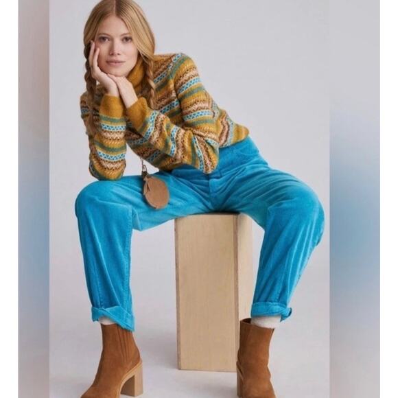 Anthropologie Pants - Anthropologie Maeve Pants Corduroy Blue Curved 26